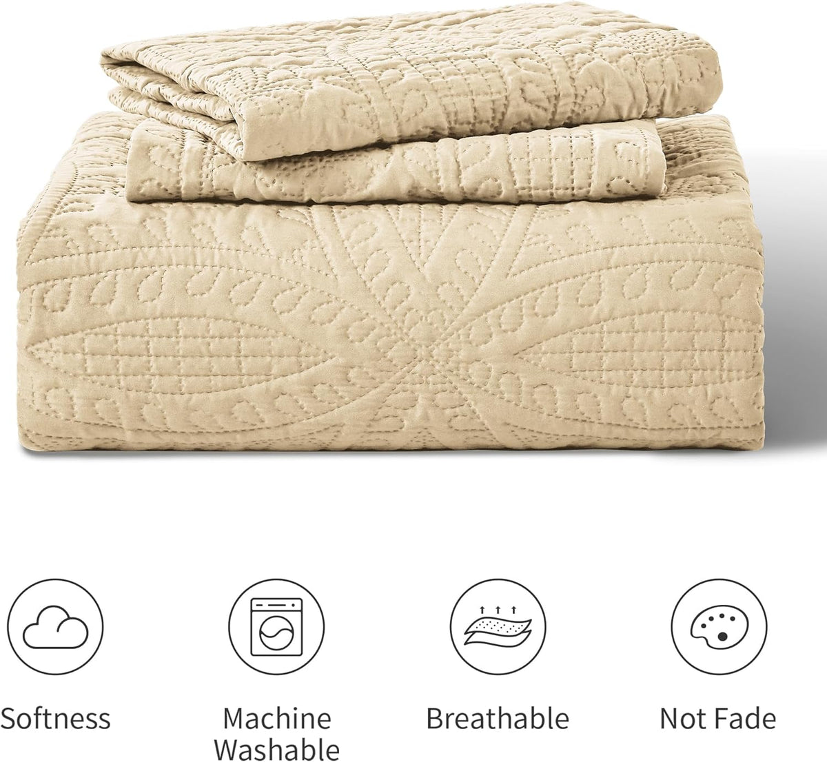 Yiatn Quilts for Queen Bed Blue Bedspreads - Soft Bed Summer Lightweight Bedspread Comforter - Modern Style Coin Pattern Coverlet for All Season - 3 Pieces (1 Quilt, 2 Pillow Shams)