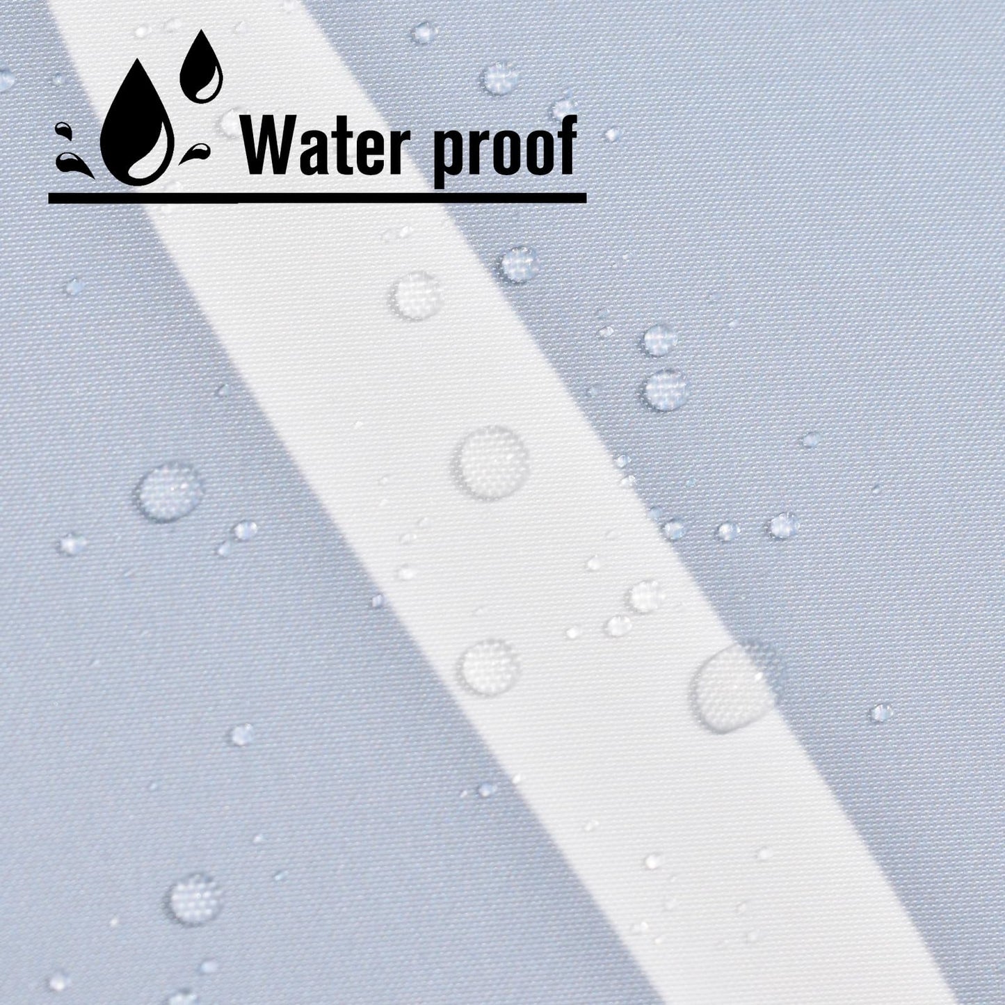 Yiatn Light Blue Hook Free Shower Curtain with Snap in Liner - Hotel Style with See Through Mesh Top Window, Modern Geometric Waterdrop Design,Water-Repellent & Washable,- 71x74 INCH