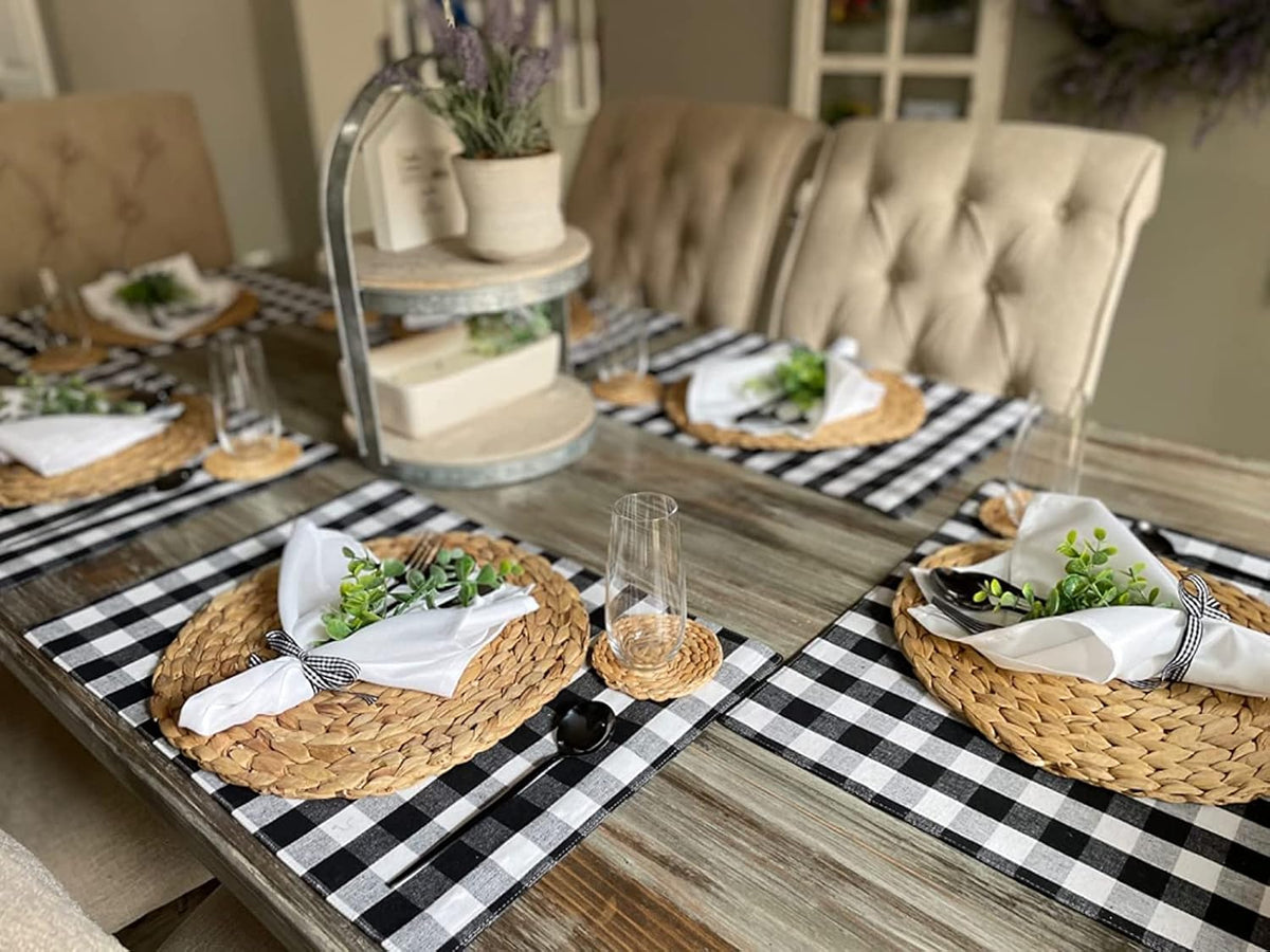 Yiatn White Heavy Duty Cloth Napkins - 17 x 17 Inch Solid Washable Polyester Dinner Napkins - Set of 8 Napkins with Hemmed Edges - Great for Weddings, Parties, Banquets Dinner & More