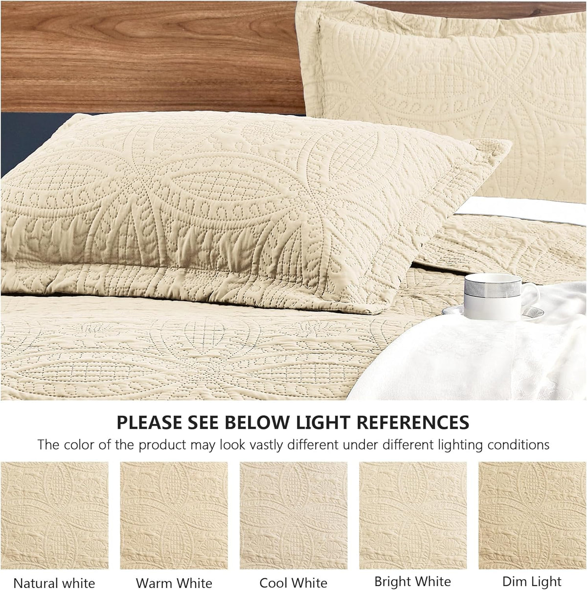 Yiatn Quilts for Queen Bed Blue Bedspreads - Soft Bed Summer Lightweight Bedspread Comforter - Modern Style Coin Pattern Coverlet for All Season - 3 Pieces (1 Quilt, 2 Pillow Shams)